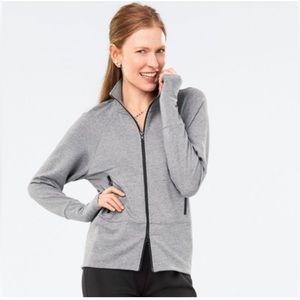 CAbi heather pivot jacket grey zip front pullover size medium athletic